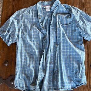 Columbia Men's Light Blue Plaid Shirt